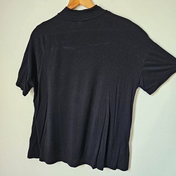 EUC GAP MOCK NECK BLACK TOP SHORT SLEEVES SIZE SMALL - Picture 3 of 9